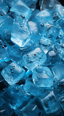 Obraz premium ice is cold and blue. AI generative
