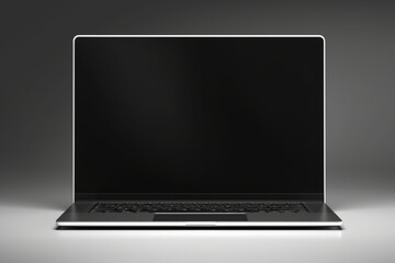 laptop computer isolated on black background