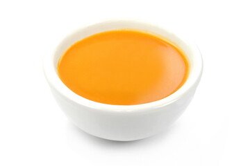 Pumpkin soup isolated on white