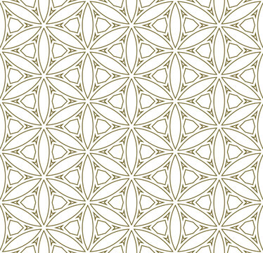 Seamless geometric pattern in japanese woodwork craft style kumiko zaiku. Contoured lines