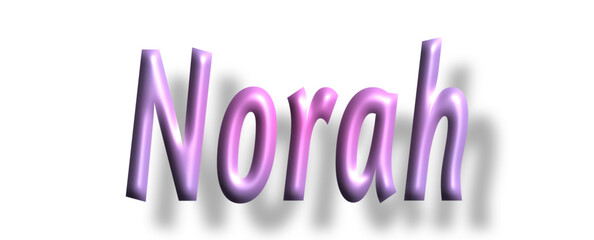 Obraz premium Norah- pink color - female name - ideal for websites, emails, presentations, greetings, banners, cards, books, t-shirt, sweatshirt, prints, cricut, silhouette,