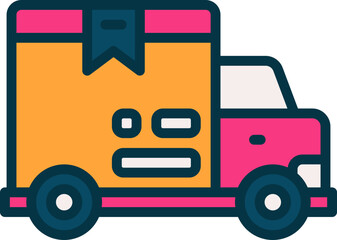 delivery truck filled color icon. vector icon for your website, mobile, presentation, and logo design.