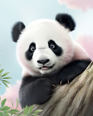 Fototapeta premium A cute little panda