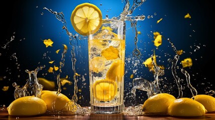 A drink with a lot of liquid and the word lemon on it  - Powered by Adobe