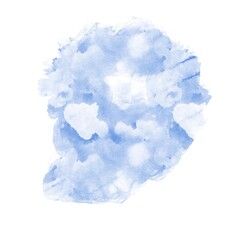 blue water color isolated on white