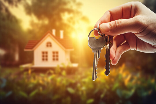 hand holding keys for new home, generative ai 