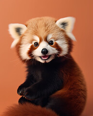 Fototapeta premium A cute little red panda on a clean background