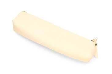 Pencil case on white background