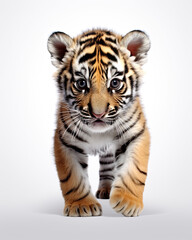 A cute baby tiger on a clean background