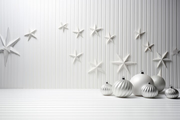 White Christmas composition background, christmas decoration.