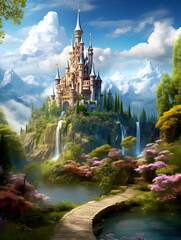 Fototapeta na wymiar fairy tale castle