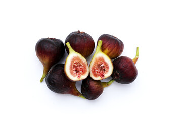 Fresh figs on white background.