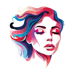 Colorful women head vector illustration