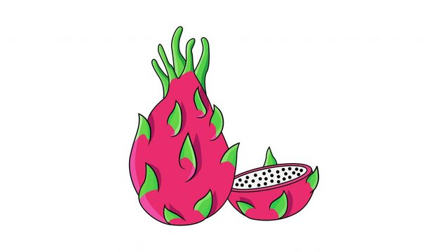 Animation forms a dragon fruit icon
