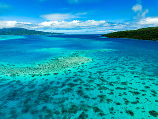Taha'a by drone, French Polynesia