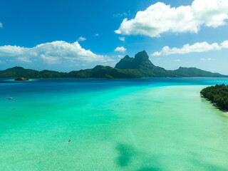 Bora Bora by drone, Feench Polynesia