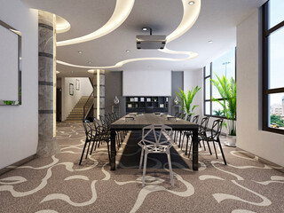 Luxury office interior, 3d rendering