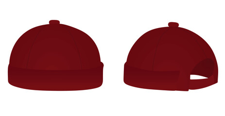 Red brim cap. vector illustration