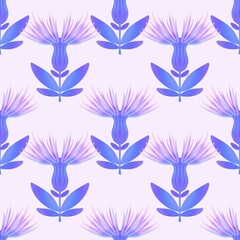 Abstract floral geometric seamless flower pattern for fabrics and linens and packaging and wrapping paper