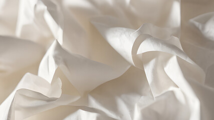 White crumpled paper background, texture pattern overlay, paper texture illustration with a transparent background
