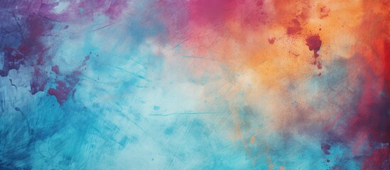 A canvas textured background in an abstract grunge style featuring vibrant multicolored stains