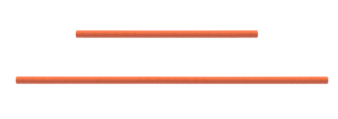 Horizontal copper pipes , on a transparent background