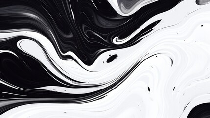 Abstract background with black and white swirls of paint - obrazy, fototapety, plakaty