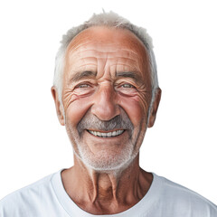Obraz premium Front view old age men on a white isolated transparent background. 