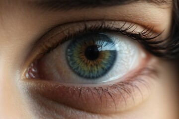 Obraz premium Macro closeup of beautiful woman eye, fashion makeup concept.