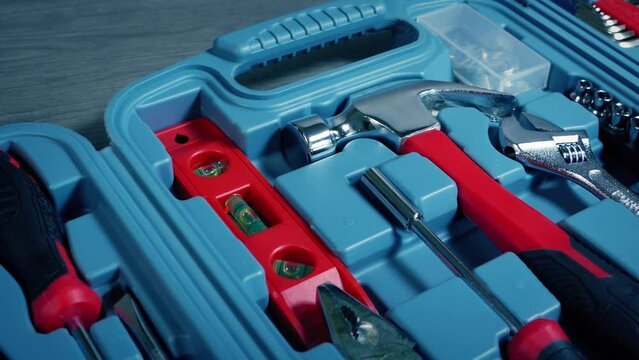 Tool Box Closeup Moving Shot