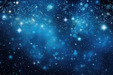 Fototapeta na wymiar Abstract blue stars and lights wallpaper