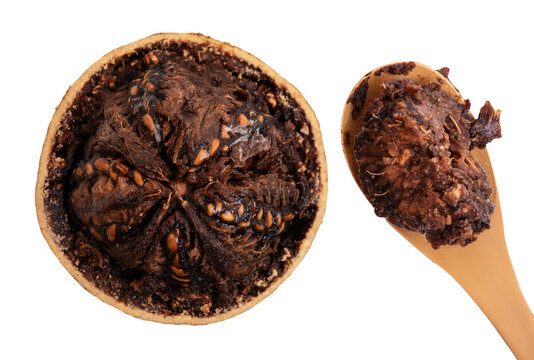 Elephant apple or Limonia acidissima fruits on transparent background.