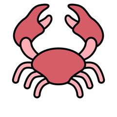 Crab icon, sea element vector graphic