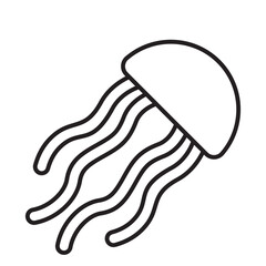 Jellyfish icon, sea element vector graphic