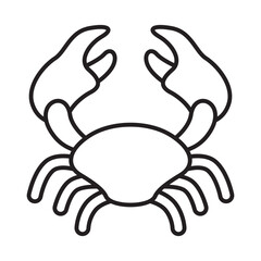 Crab icon, sea element vector graphic