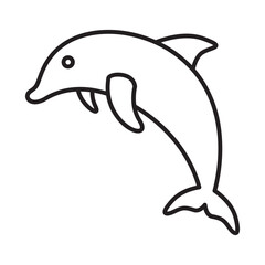 Jump dolphin icon, sea element vector graphic