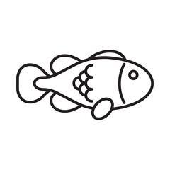 Cute fish icon, sea element vector graphic