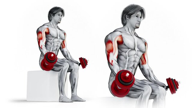 Dumbbell Seated Alternate Biceps Curl-3D (191)-
Anatomy of fitness and bodybuilding with distinct active muscles-
150 frame Animation + 150 frame Alpha Matte
