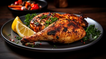 Roasted chicken breast fillet healthy food, generative ai