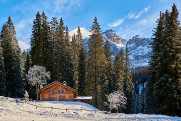 Ski resort Madonna di Campiglio.Panoramic landscape in the autumn time of the Dolomite Alps in Madonna di Campiglio. Northern & Central Brenta mountain groups,Italy