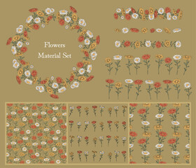 flowers material set