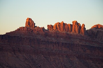 Interstate 70 winds through the San Rafael Swell, a high desert region of unique landforms like...