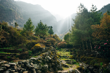 Nepalese village in the Himalayas