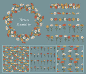 flowers material set
