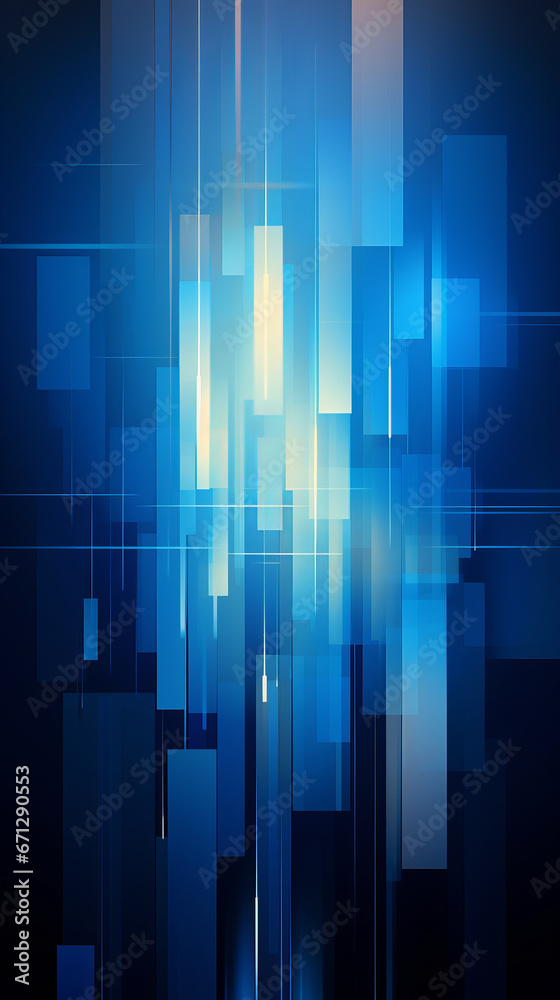 Poster A blue abstract background with squares and lines