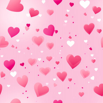 Abstract pink heart seamless pattern background. High quality photo