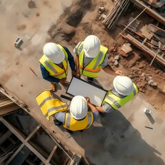 Construction engineers planing the constrcution site