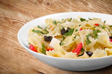 Creamy tasty fresh pasta on plate