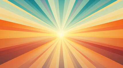 Obraz premium Vintage Multicolor rising sun or sun ray