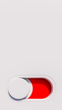 round switch in red idle zone, technology and energy theme, 3d rendering